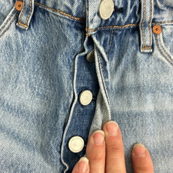 Blank NYC Women’s 28 The Baxter Ribcage Straight Leg Distressed Button Jeans NEW - Picture 6 of 10